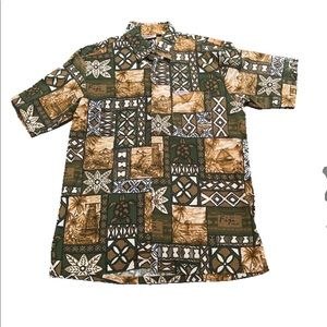 Tropical Cotton Print Shirt - Earth tones
